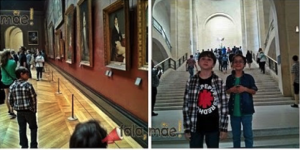 Museus com crianças 1-meninos no louvre